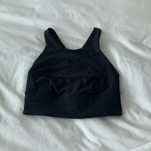 Women’s Lululemon Wunder Train Long-Line Sports Bra Black Size 6